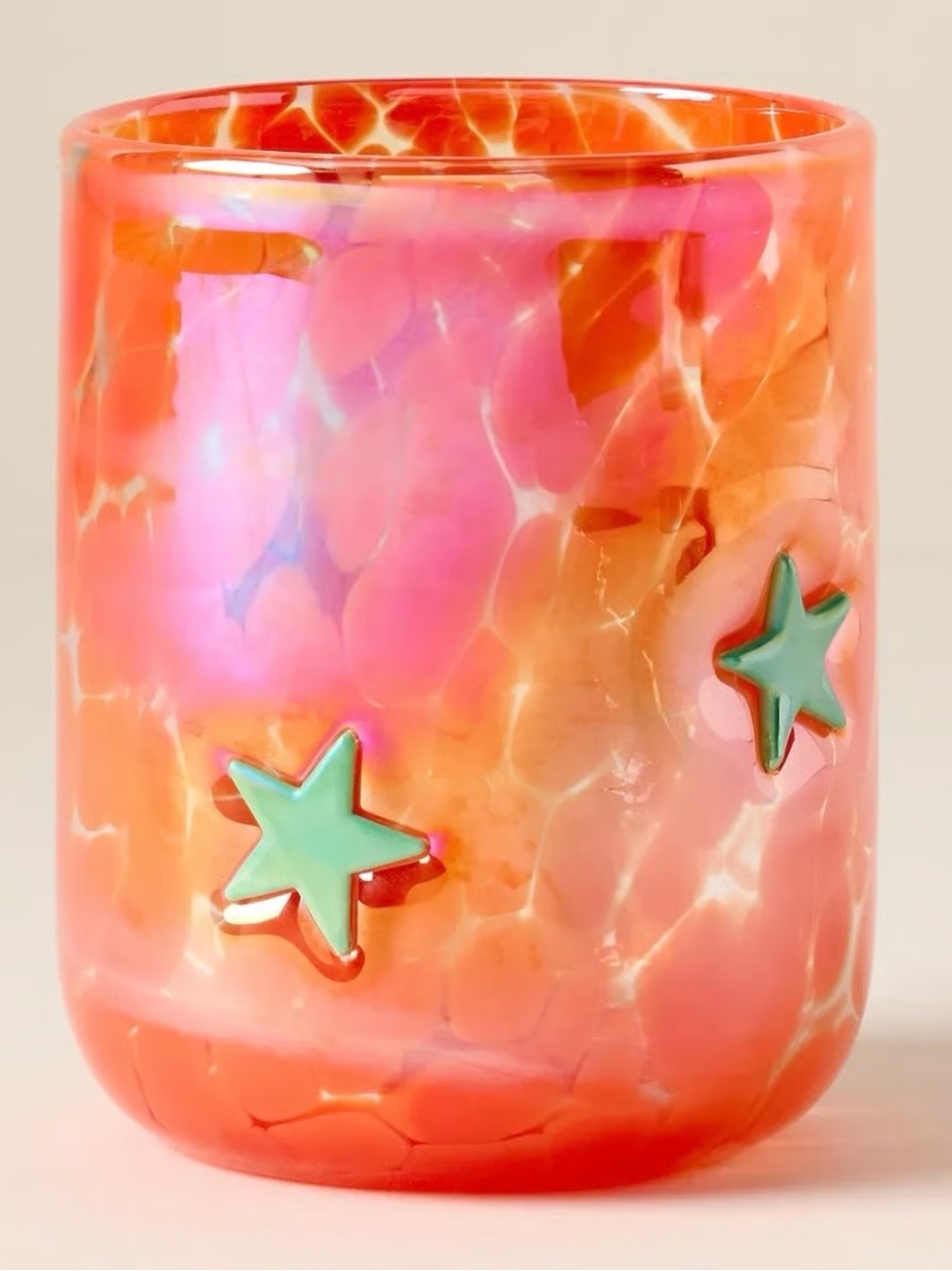 Anthropologie Icon Juice Glass Patina Star